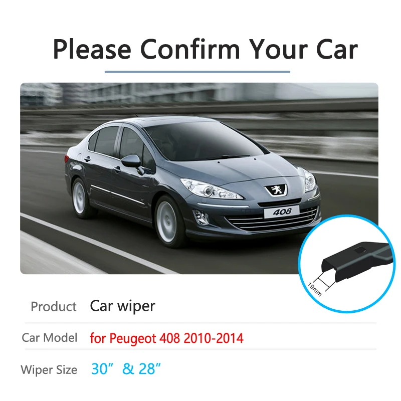 for Peugeot 408 MK1 2010 2011 2012 2013 2014 Car Wiper Blades Front Windscreen Windshield Wipers Car Accessories Stickers