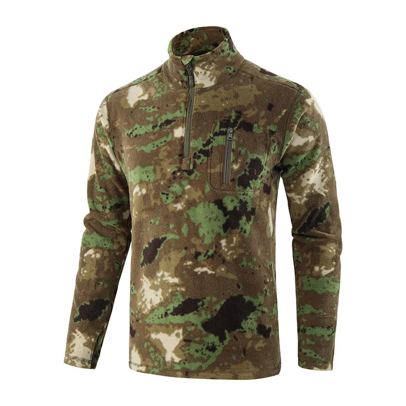 Men\'s Outdoor Hiking Warm Fleece Jacket Liner Fans Hunting Training Tactical Jackets Autumn Winter Windproof Pullover Tops