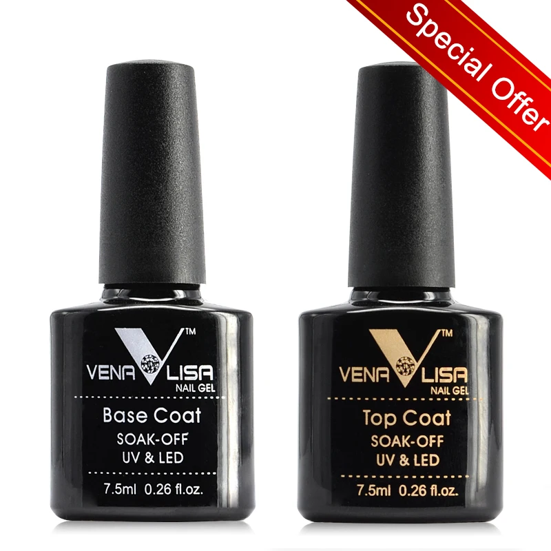 2 Chiếc/Bộ Venalisa 7.5Ml Gel Móng Tay Màu Nude Họa Tiết Ngâm Tắt UV LED Gel Sơn Mài Căn Cứ áo Khoác Nowipe Top Coat Gel Móng Tay