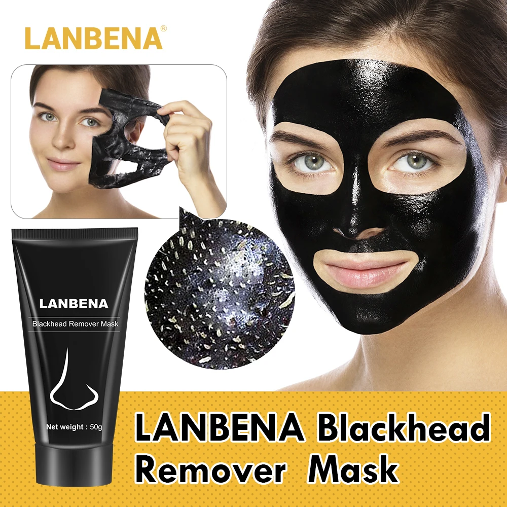 LANBENA Blackhead Remover Nose Black Mask Face Care Mud Acne Treatment Peel Off Mask Pore Strip Skin Care Peel Mask Oil Control