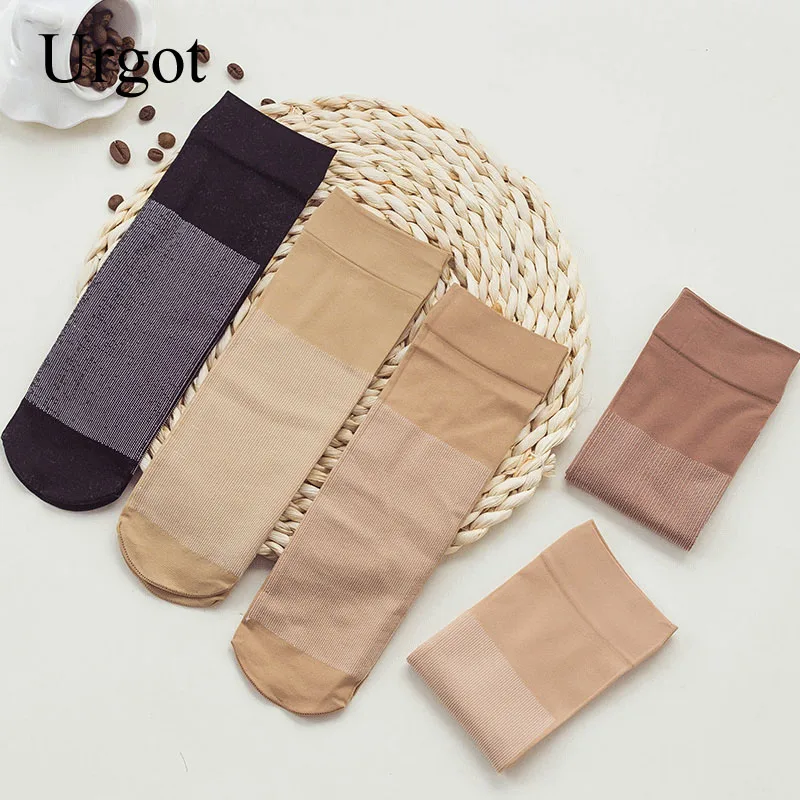 Urgot 5 Pairs Spring Autumn Women's Velvet Thick Plus Cotton Massage Bottom Socks Breathable Non-slip Socks Ladies Short Socks