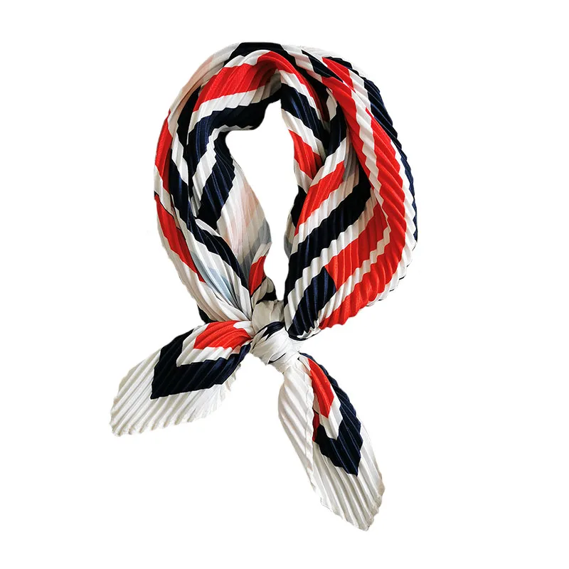 

HOT SELLING Miyake pleated fashion Country style diamond stripe scarf IN STOCK