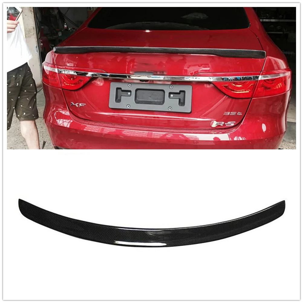 

For Jaguar XF X260 Sedan 4-Door 2016-2018 Carbon Fiber Rear Trunk Spoiler Wing Tailgate Lid Upper Splitter Lip Decklid Flap Trim