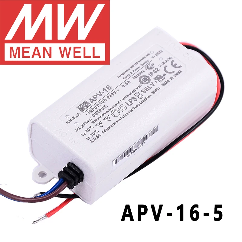 Original Mean Well APV-16-5 meanwell 5V/2.6A Constant Voltage design 13W Single Output LED Switching Power Supply