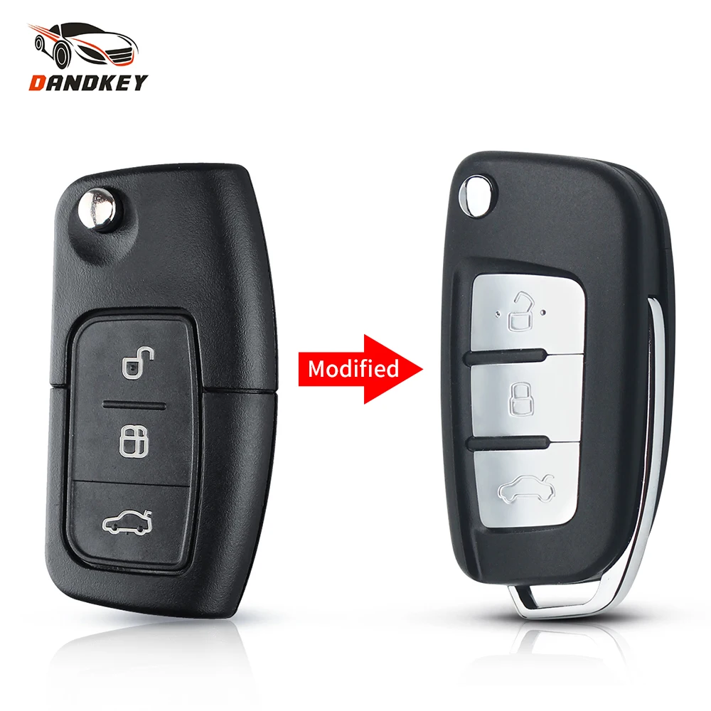 Dandkey 433MHz 4D63 4D60 Car Remote Key Modified For Ford Fusion Focus Mondeo Fiesta Galaxy Uncut FO21 Blade Vehicle Flip Key