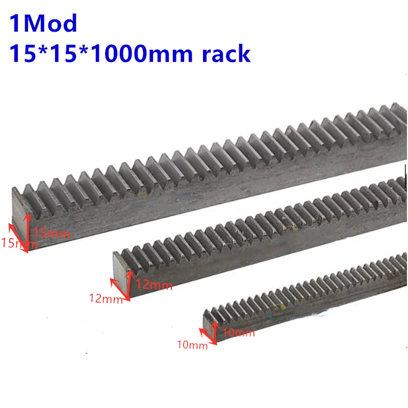 

3pcs 1Mod 15*15*1000mm+3pcs 1mod 15teeth 17teeth Spur rack Straight teeth rack gear rack 45 steel rack cnc rack metal gear rack