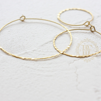 20 Pieces Solid Raw Brass Hammered Cut Earring Finding - Earring Hook - Earring Hoop (4534C)