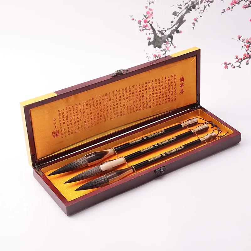 3pcs/set Chinese Calligraphy Brush Multiple Hair Brush Pen For Chinese Freehand Painting Calligraphy Practice Writing Brushes