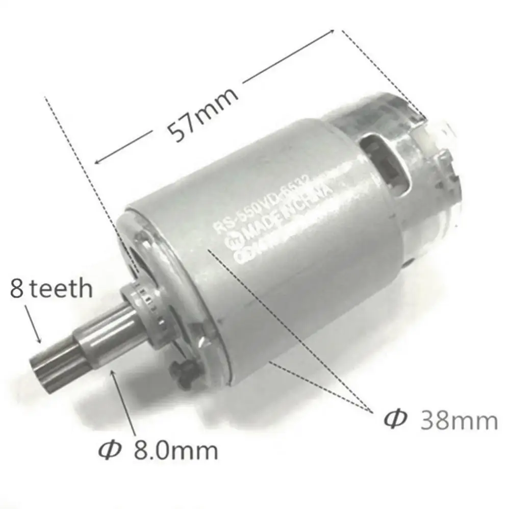 8 Răng Động Cơ DC RS550VD 18V 19800 Vòng/phút Micro Động Cơ Cho WORX 50027484 WU390 WX390 WX390.1 WX390.31 WU390.9 WX390.9 cho Đá Cũng