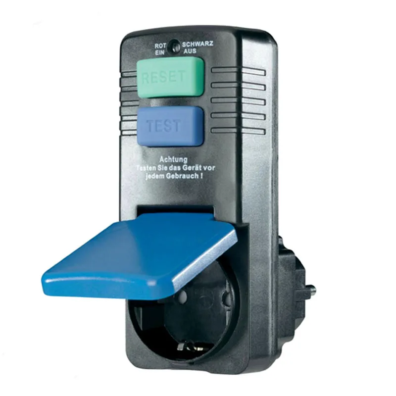 

Waterproof Earth leakage protection Adaptor Plug 16A/250V Residual Current Device With Clamshell Socket France, Russia,Germany