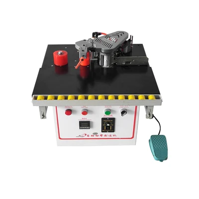 

QF102 mini manual woodworking pvc edge banding machine with cutting pvc edge banding machine itself and speed control