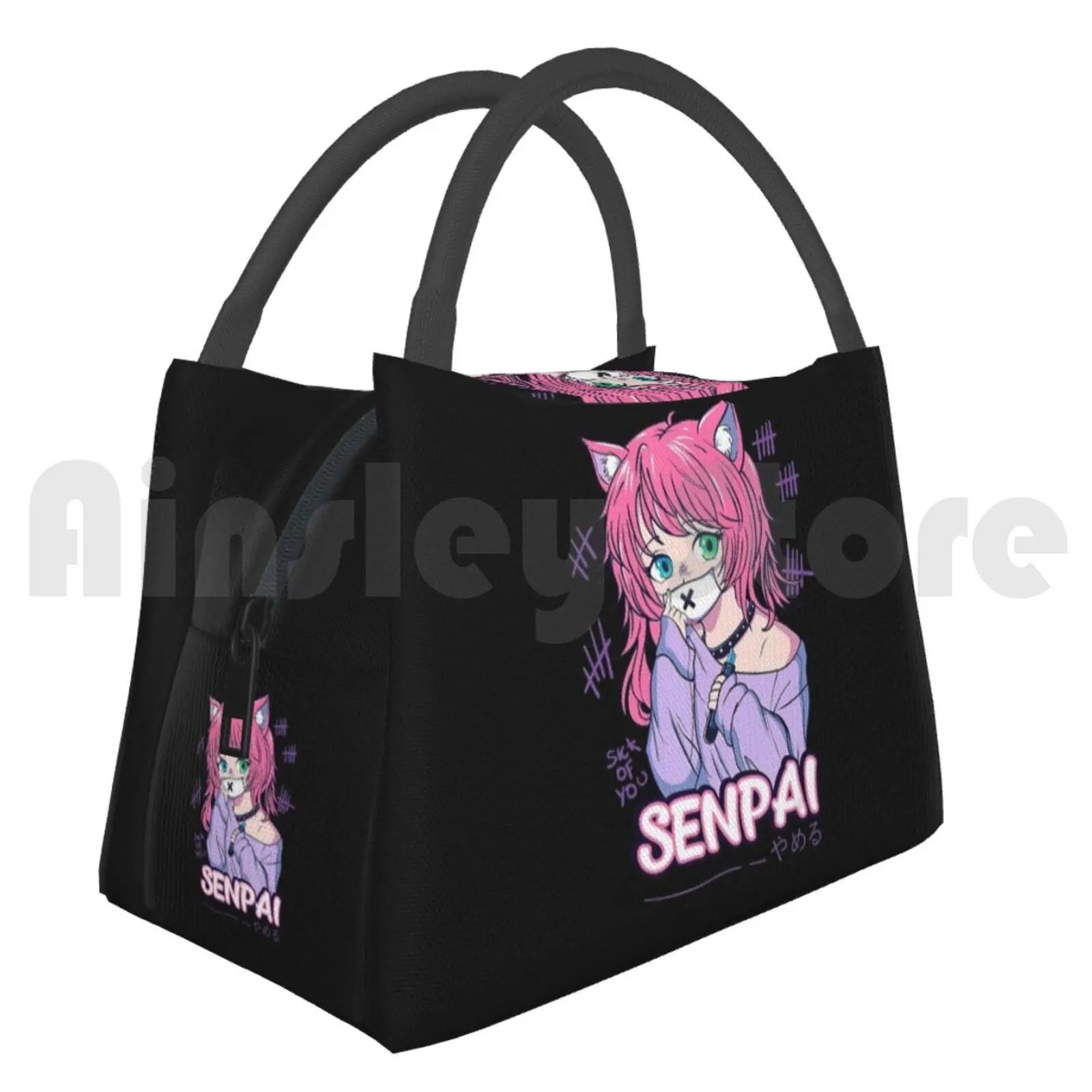 

Cooler Lunch Bag Picnic Bag Kawaii Anime Neko Girl-Pastel Goth Menhera Sick Anime Manga Unicorn Anime Girl Japanese