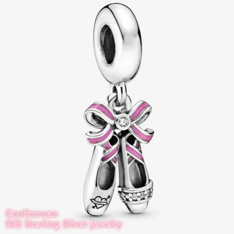 

Autumn 100% 925 Sterling Silver Punk Ballerina Shoes Dangle Charm beads Fits Original Pandora bracelets Jewelry Making