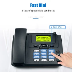 GSM 2G SIM Card Desktop Wireless Phone Home Landline Telephone With FM Radio Fixed Radiotelephone Wired Phone Home Black