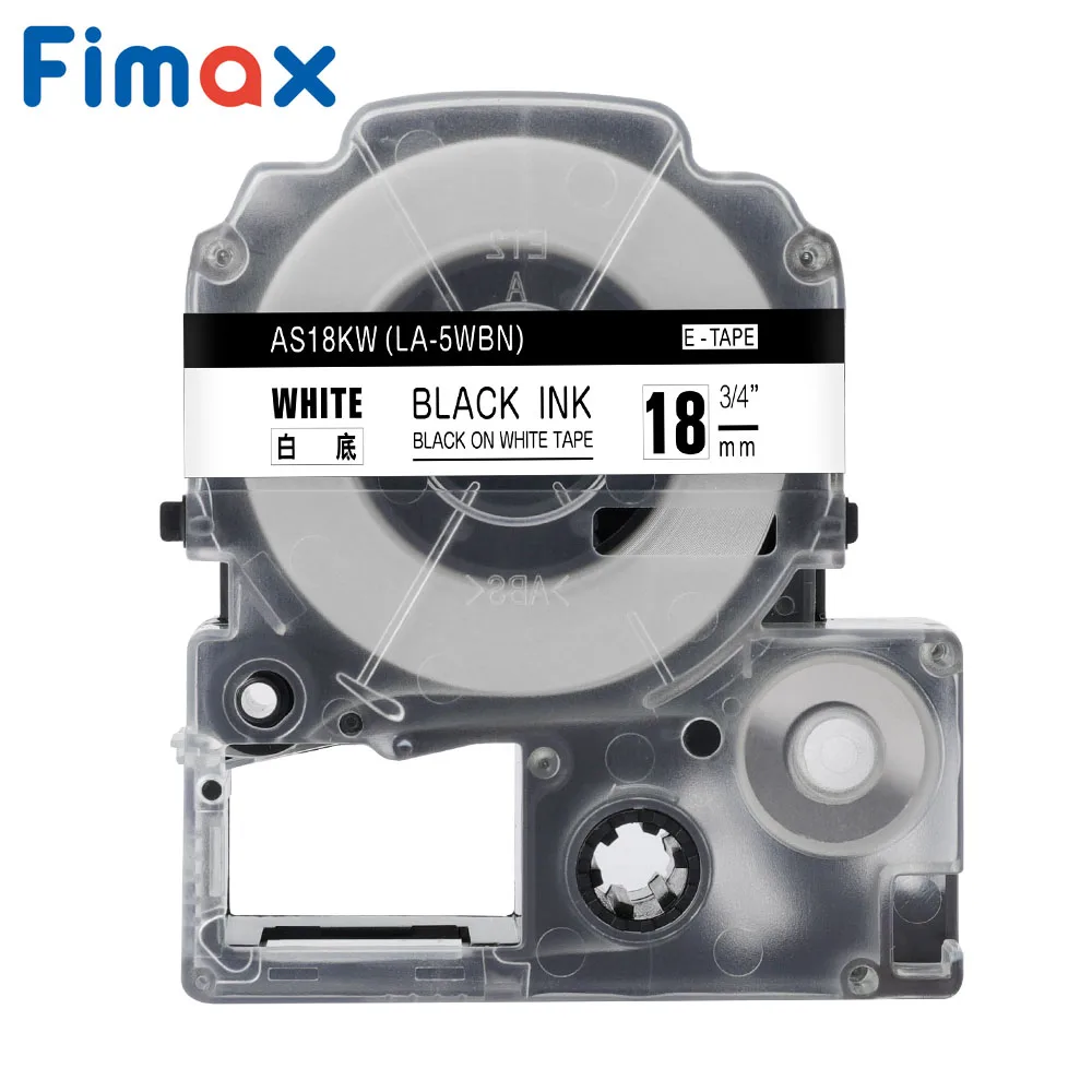 Fimax 1Pack SS18KW ST18KW LC-5TBN LC-5WBN 18mm Compatible For Epson / King Jim  Label Maker Cartridge Label Manager for LW-300