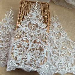 Ivory French Lace Wedding Veil with Car Embroidery, Trim DIY Accessories, 3Yards/Lot, RS451