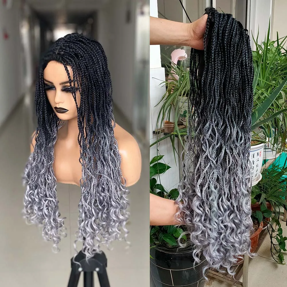 Cosplay trança peruca de cabelo longo trançado perucas para preto feminino bandana ombre barids sintéticos caixa trançada perucas 26 polegada