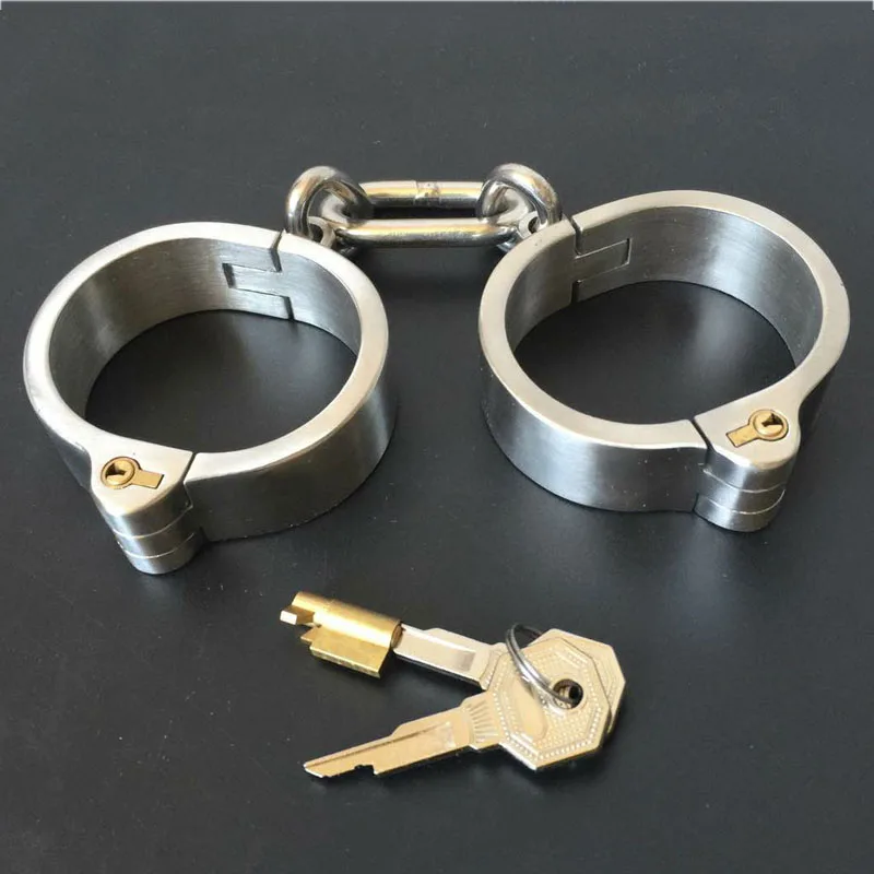 

Stainless Steel Handcuffs Sex Games For Adults BDSM Bondage Lock Metal Restraints Hand Cuffs Slave Fetish Erotic Couple Toys