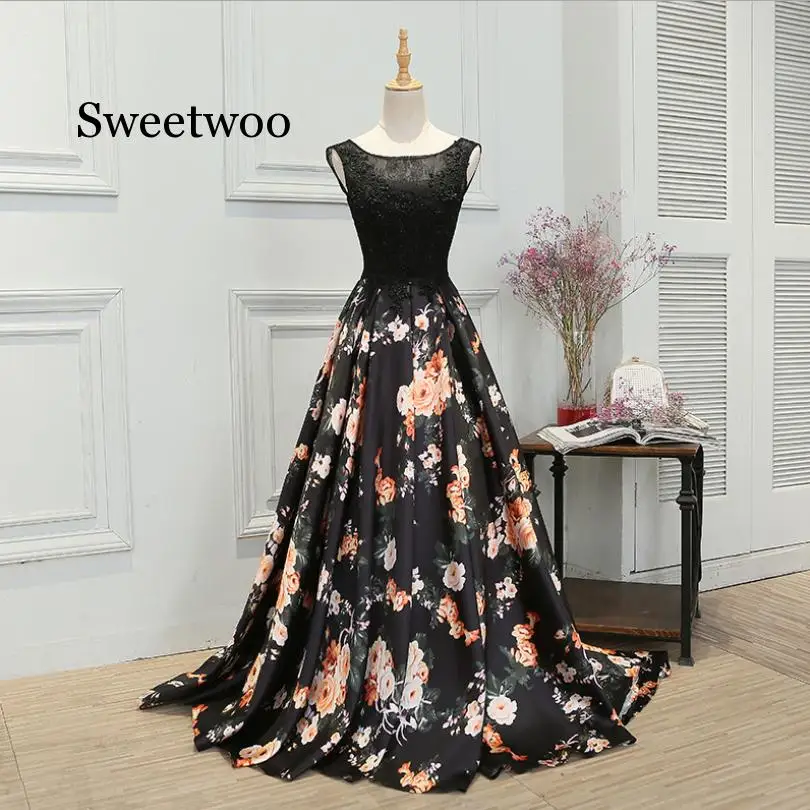 

Long Party Dress Hot Sale Boat Neck Sleeveless Black Lace Up Floor length Dresses Robe De Soiree