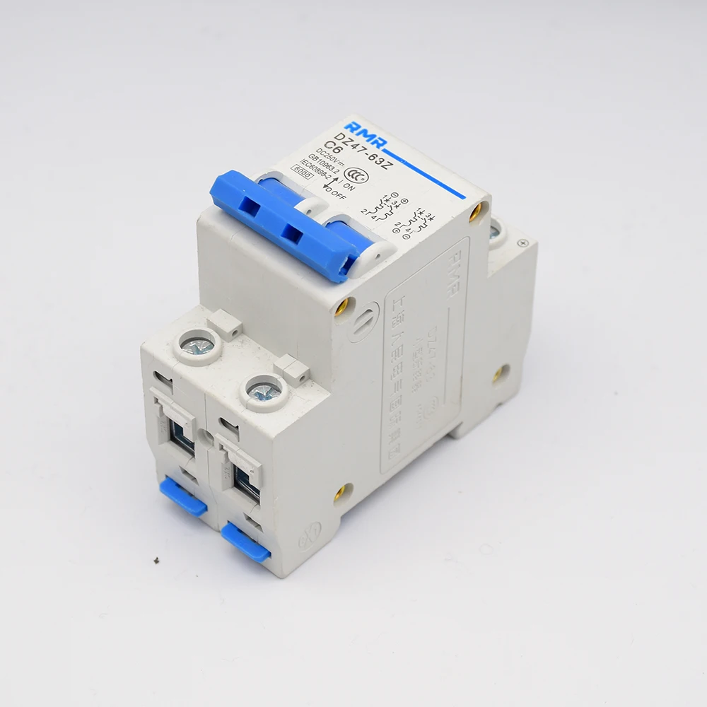 2P DC 250V Solar Mini Circuit Breaker 3A 6A 10A 16A 20A 25A 32A 40A 50A 63A DC MCB  Power Systems for Solar PV System