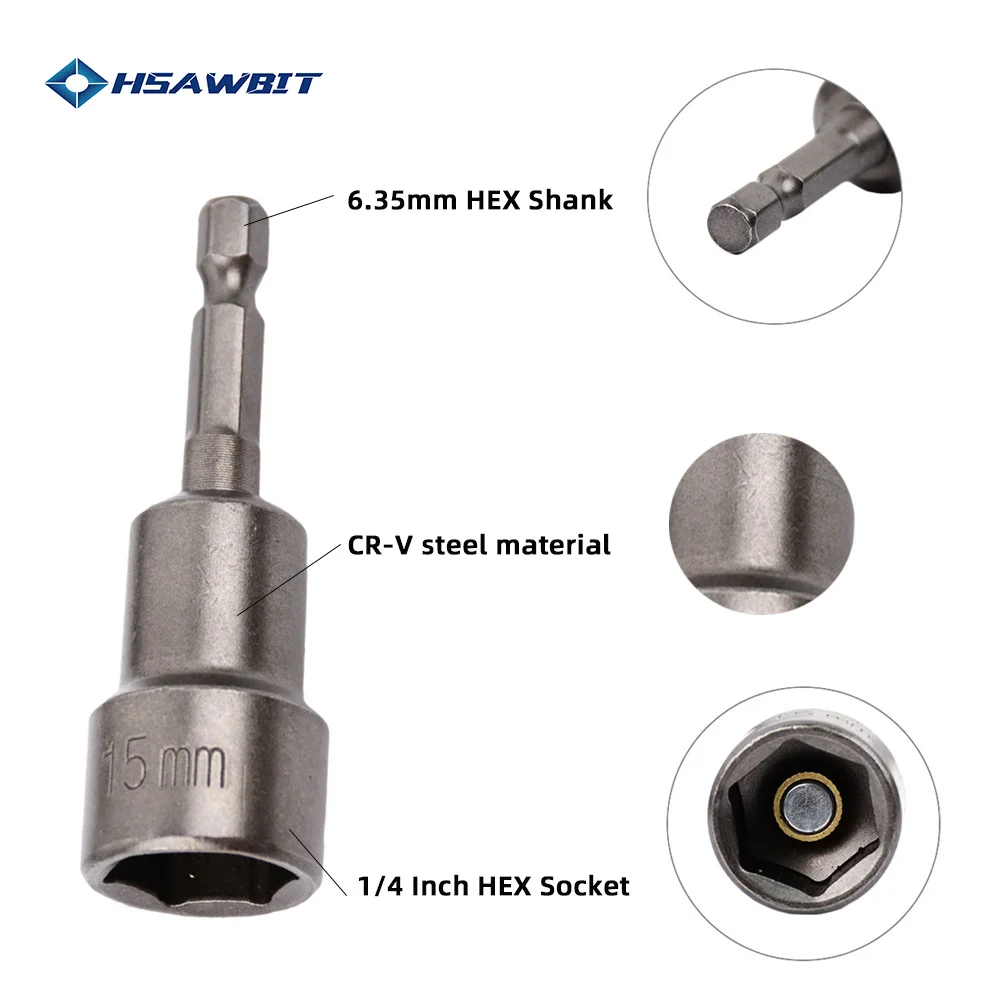 65mm Length Electric Power Nozzles for screwdriver Impact 1/4\