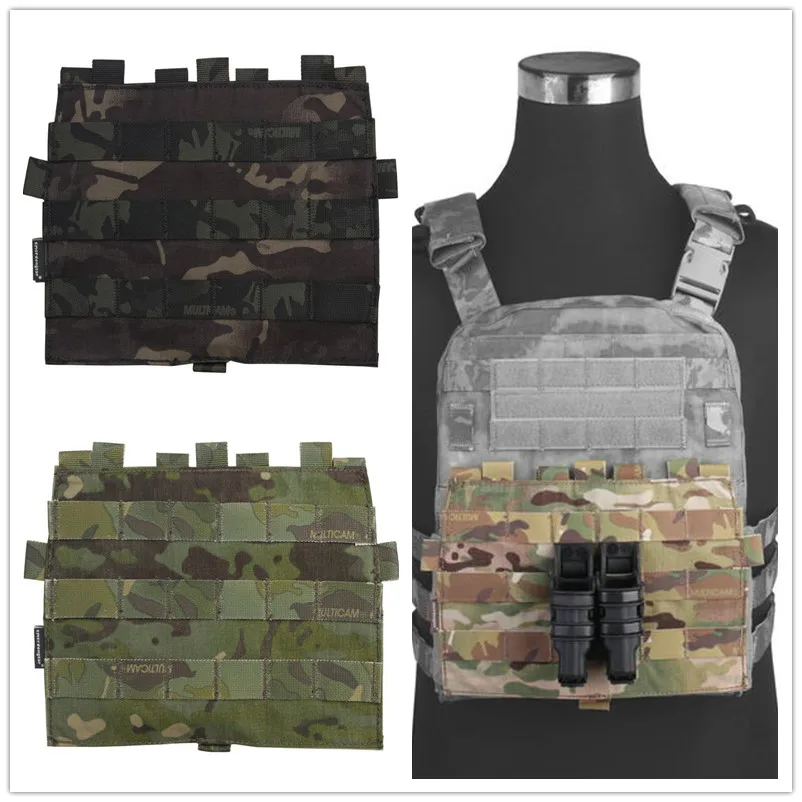 Detatchable Front Plate Triple Magazine, Velcro Pouch, 5.56 M4 MOLLE Panel for AVS JPC Vest, Airsoft Hunting Accessories