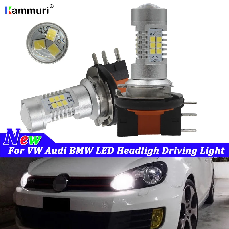 HID White Car H15 LED Bulb Headligh Wireless Car Headlight Lamp 12V Conversion Driving Light For VW Golf GTi Audi A5 A6 Q7 BMW