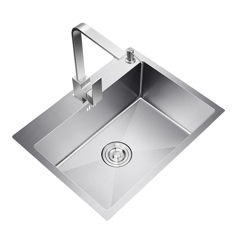 

CKWS kitchen sink single sink above counter or udermount Stainless Steel sinks kitchen vegetable washing basin brushed Cuba