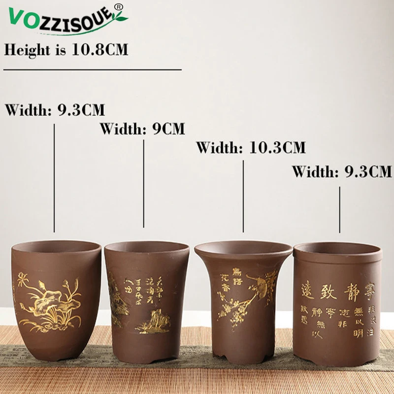 Chinese Handmade Indoor Plant Bonsai Cactus Succulent Ceramic Planter, Terracotta Vase, Home Decorative Flower Pots forr Orchids