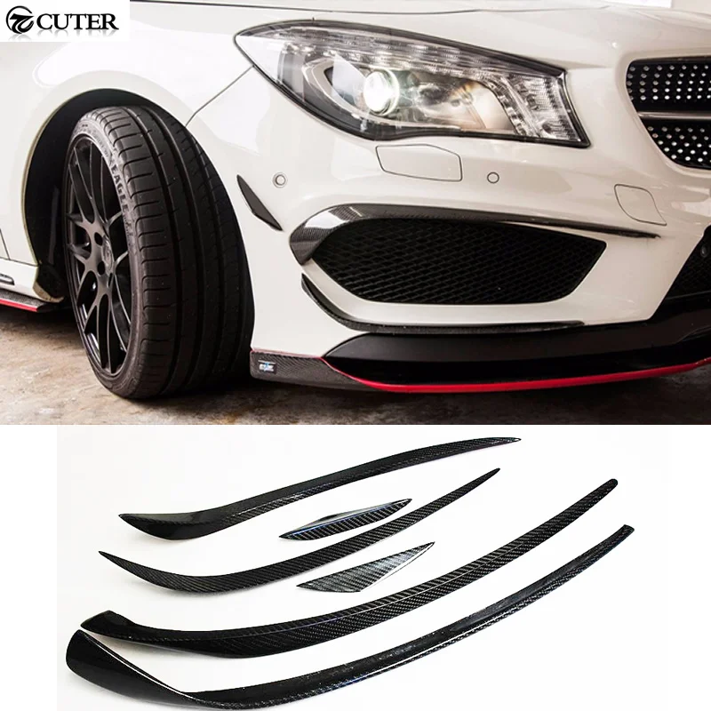 W117 Cla260 Cla250 Cla45 Carbon Fiber Front Bumper Air Vent Decoration Modelling Trim for Benz W117 C117 Cla 13-15