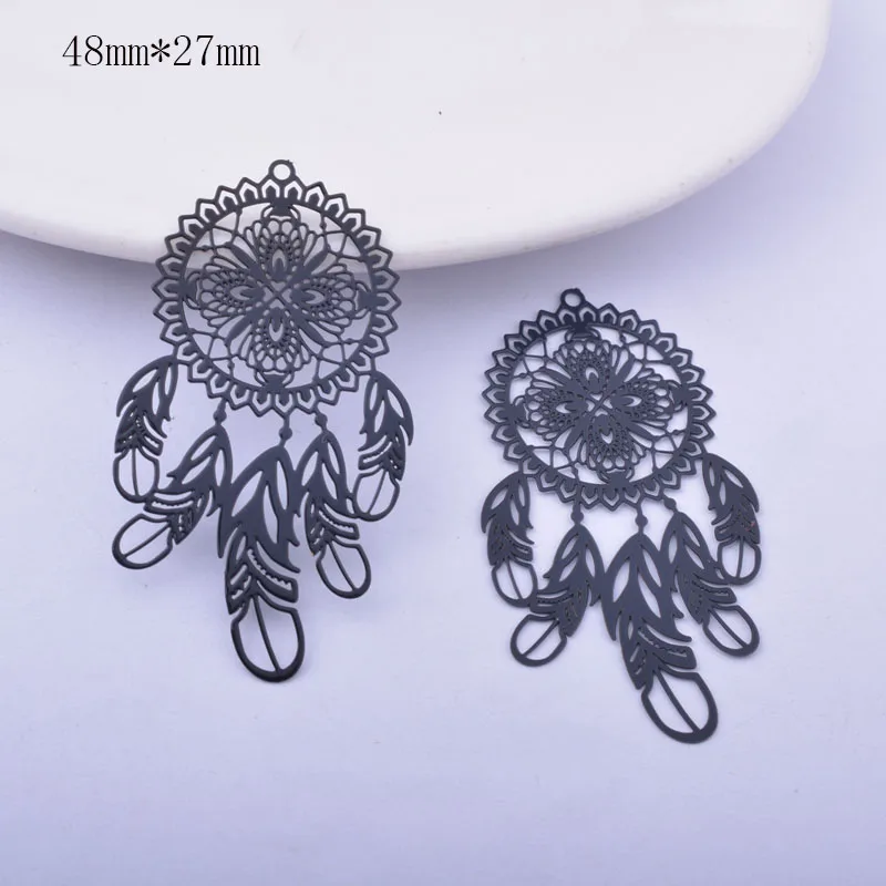 6pcs Black Dreamcatcher Charms DIY Making Eearring Pendant Jewelry Findings