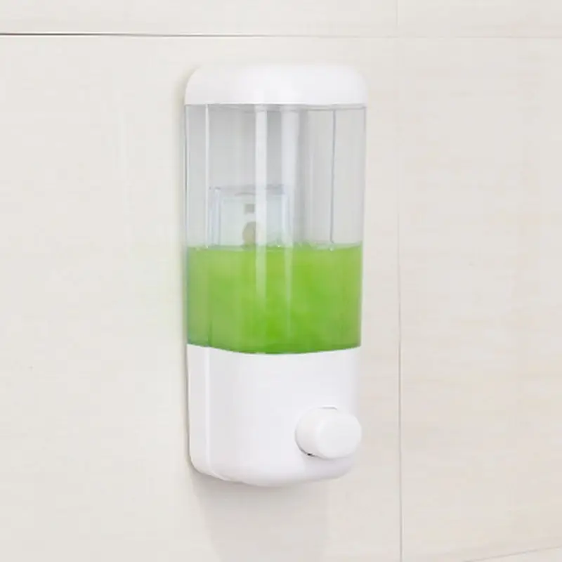 Dispenser di sapone da bagno da 500ml contenitore per Shampoo autoadesivo a parete pressa a mano lozione liquida trasparente conservazione a fessura