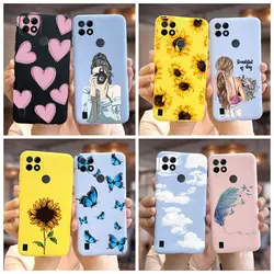 Beautiful Flowers Case For Realme C21 Case RMX3201 Soft Silicone TPU Fundas Phone Cases For Oppo Realme C21 C 21 RealmeC21 Cover