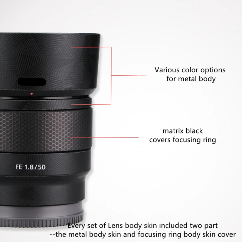 SONY50-calcomanía de vinilo para lente, película adhesiva antiarañazos para Sony FE 50mm F1.8 (SEL50F18F), 1,8/50 1,8