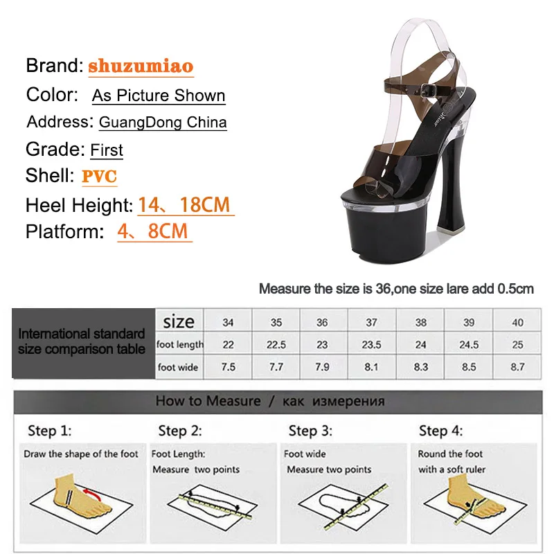 Summer New Women Crystal Shoes Female Model Stage Walking Show High-Heel 14CM 18CM Sandals Sexy Non-Slip Platform Ladies Shoes