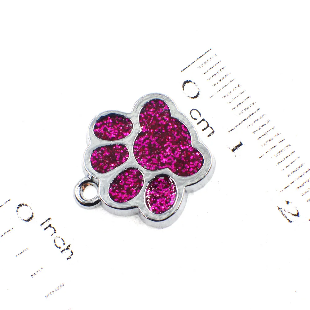 New Fashion Footprints Pet Pendant Decoration Lovely Pet Jewelry Popular Glitter Footprint Identity Card Dog Tag Pet Accessories