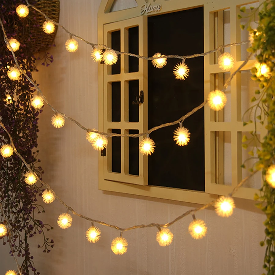 10/20/30/50M Outdoor Fairy Ball Garland String Light Wedding Villa Hotel Party Holiday Snowflakes Christmas String Light