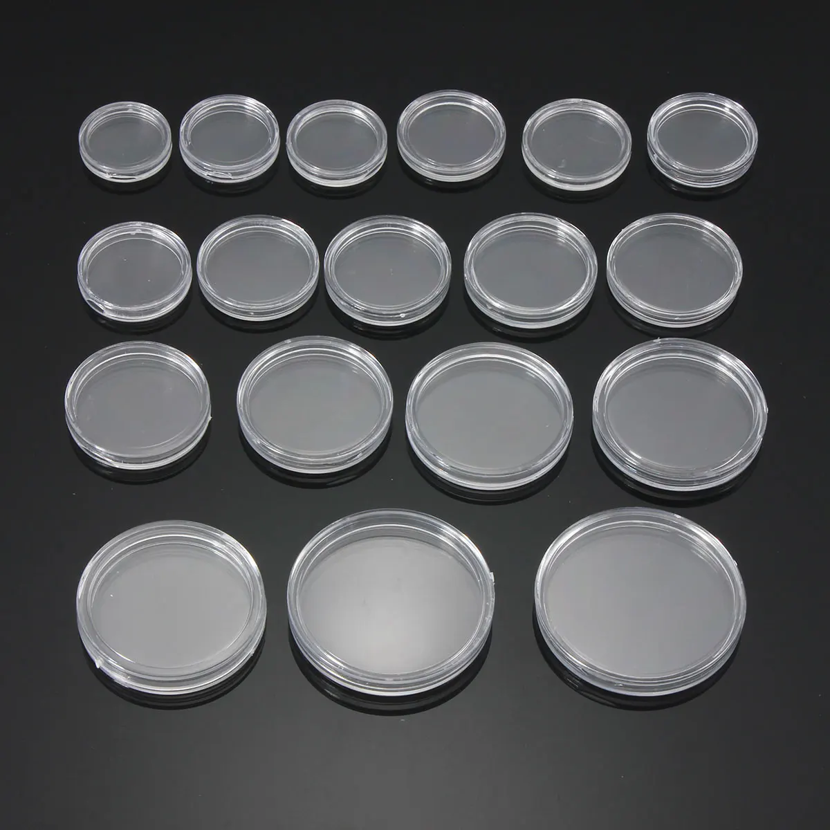 50 Pieces Of Transparent Coin Capsule Craft Container Storage Collection Box Frame Diameter 30mm 32mm 33mm 35mm 38mm 40mm Round