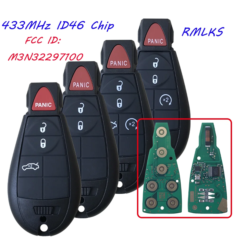 

NEW 3/4/5 BUTTONS CAR KEY For DODGE DART KEYLESS REMOTE SMART KEY FOBIK FOB 56046773 M3N32297100 2012-2016 433MHZ /ID46 CHIP