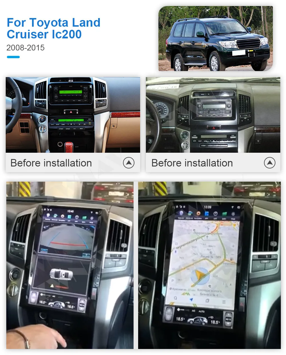 

Tesla вертикальный экран Android 9,0 Автомобильный мультимедийный плеер для TOYOTA LAND CRUISER 200 2008-2015 GPS Navi Радио стерео BT головное устройство