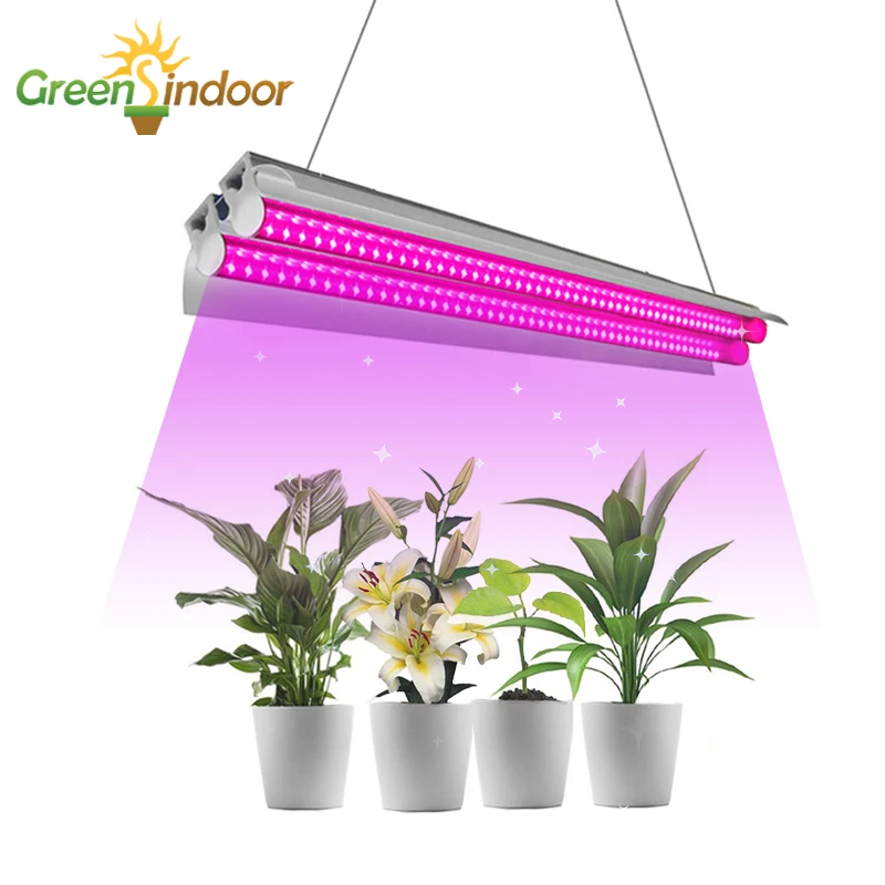 LED Grow Light 100W Full Spectrum 400nm-830nm Phyto Lamp 50cm Growing LED Lighting Double Tube For Hydroponic Plants Indoor Led