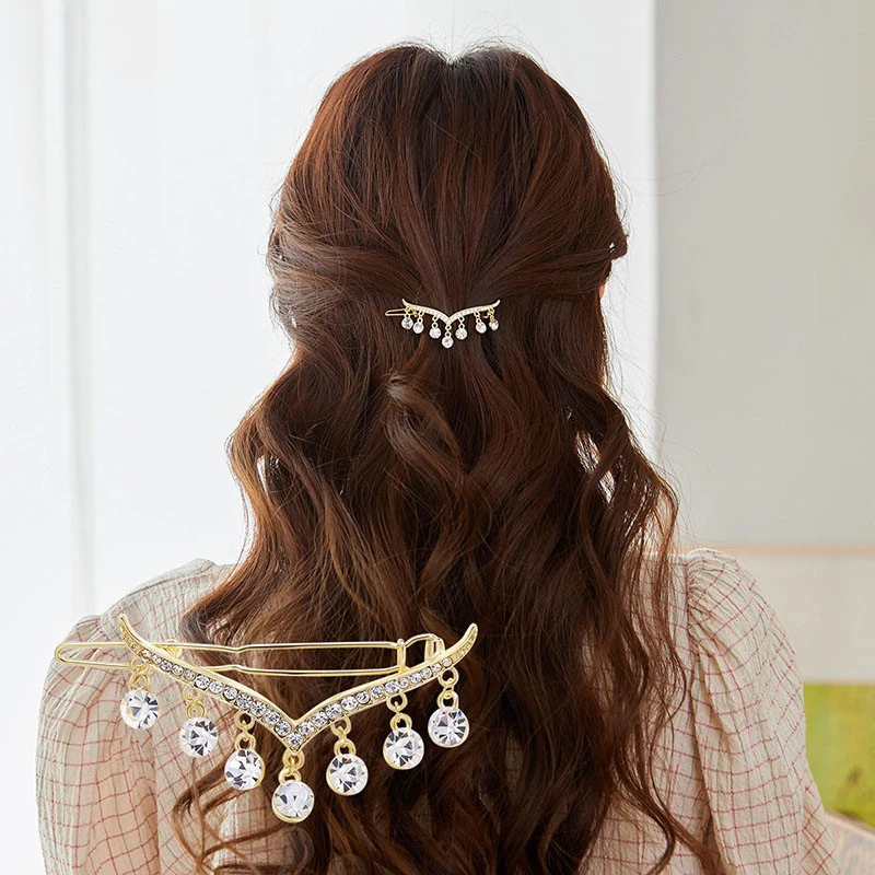 CHIMERA Trendy Metal Hair Clips Elegant Stars Rhinestone Pearls Tassel Frog Clip Ladies Bang Hair Side Clips Hair Pins