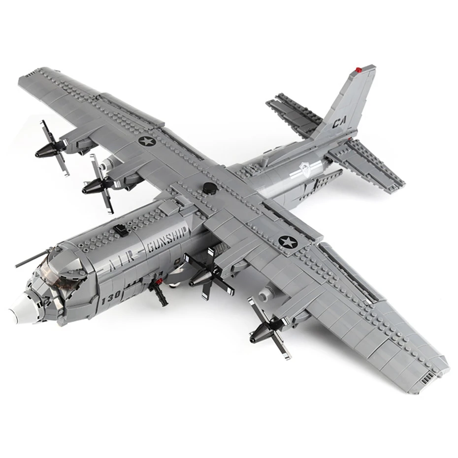 XINGBAO 06023 Military Series 171PCS The AC130 Aerial Gunboat Set Building Blocks Classic Airplane Model Bricks Adults Toys Gift