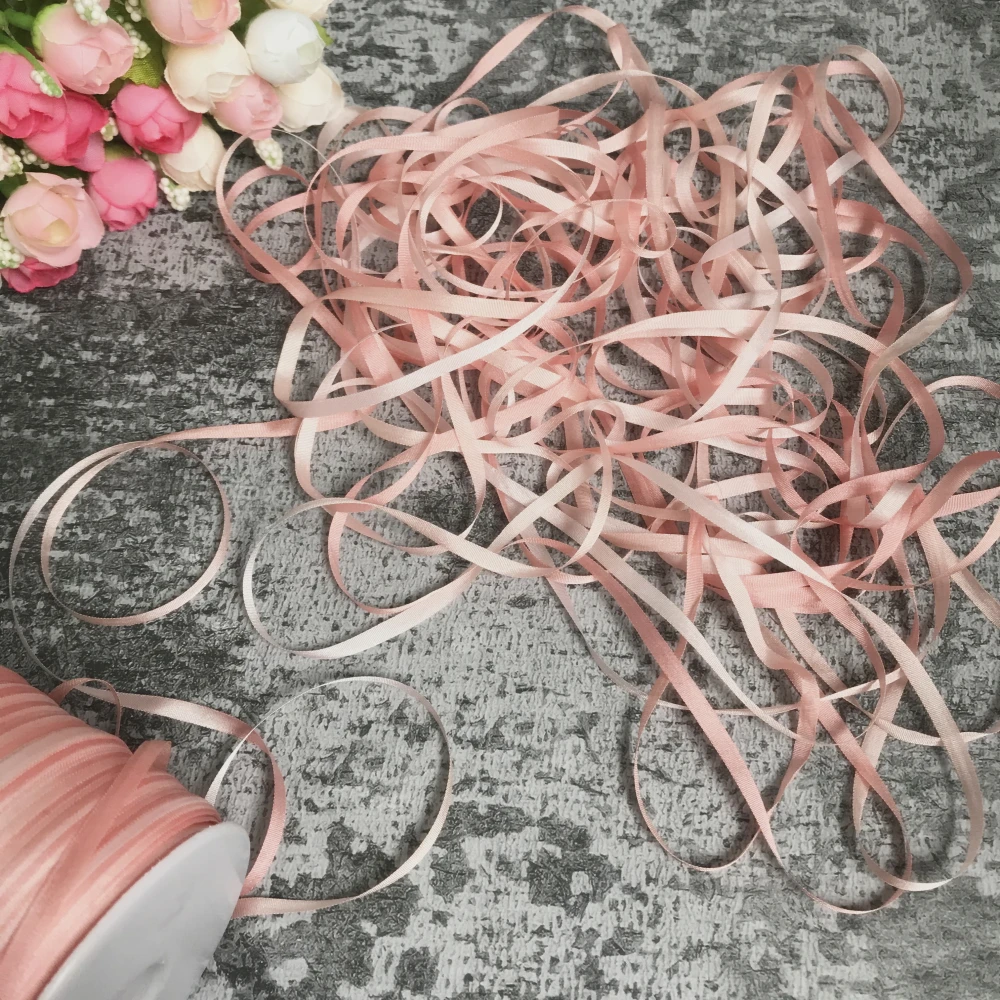 4mm to 13mm silk ribbon variegated color,100% real pure silk thin taffeta soft silk ribbons for embroidery
