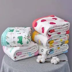 110x110cm 120x150cm 6 Layers Muslin Baby Blankets For Beds Cotton Newborn Blanket Baby Receiving Blankets Swaddling Baby Blanket