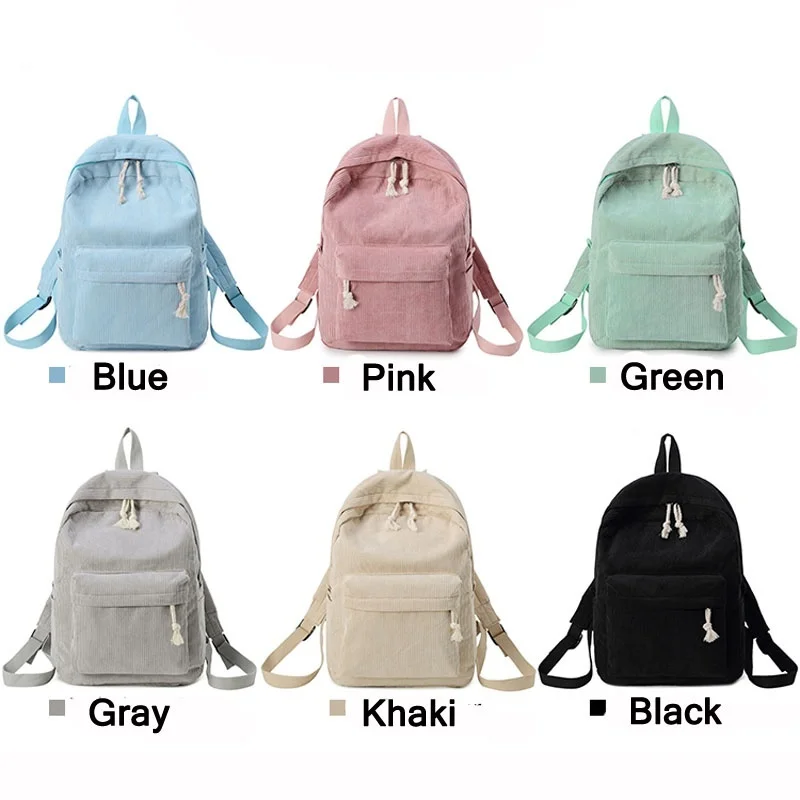 Harajuku Vrouwen Rugzak School Rugzak Tassen Voor Tienermeisjes Rugzak Vrouwelijke Bolsa Escolar Kawaii Corduroy Boekentas Fluwelen Tas