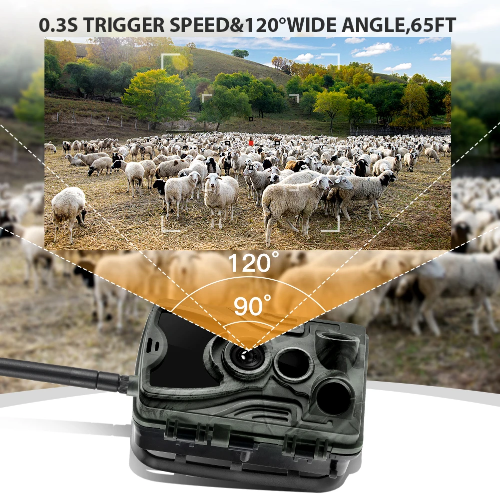 HC801PROLI 4G 4K Wildkamera mit APP-Cloud-Service Nachtsicht Foto 30MP 5000mAh Wiederaufladbarer Akku Live-Übertragung Jagd – Detail 9