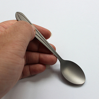 Mini Coffee Spoon Gray Titanium Spoon Portable Utensil Outdoor Camping Titanium Spoon Food Scoop