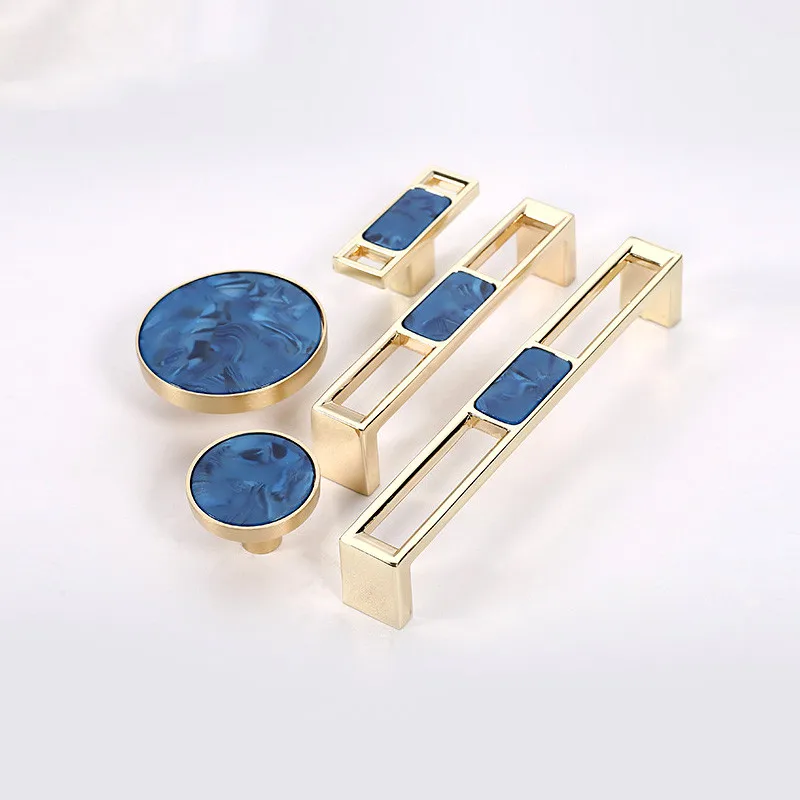 European Furniture Door Handles Zinc Alloy Drawer Pulls Handles and Knobs for Kitchen Cabinets Nordic Marble Vein