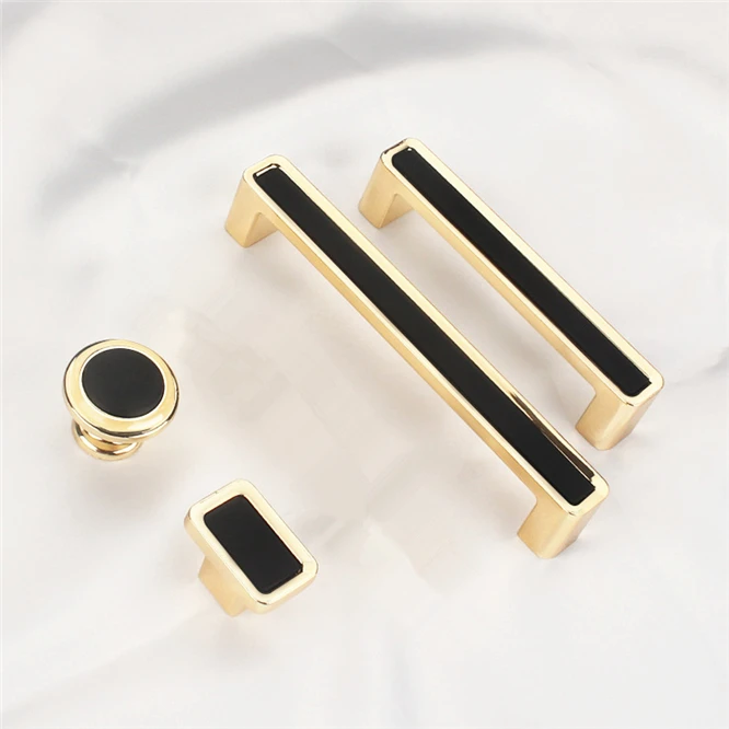 

10pcs Zinc Alloy Black Gold Cabinet Knob Kitchen Door Handles Drawer Cupboard Door Handle Cabinet Handles for Furniture Hardware